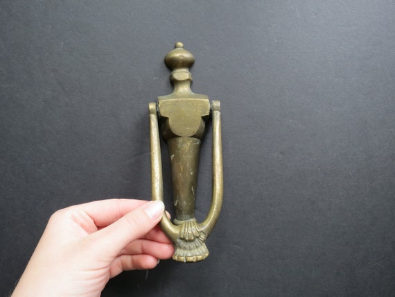 Antique Brass Door Knocker // Vintage Gold Metal Hardware Antique Brass Door Knocker // Vintage Gold Metal Hardware Restoration Piece Edwardian Rustic Home Decor Curb Appeal Front Door from thisattic on Etsy Studio - Antique Brass Door Knocker // Vintage Gold Metal Hardware