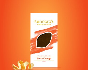 Kennard's Artisan Chocolate, Zesty Orange dark chocolate bar