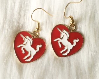 Unicorn Heart Earrings