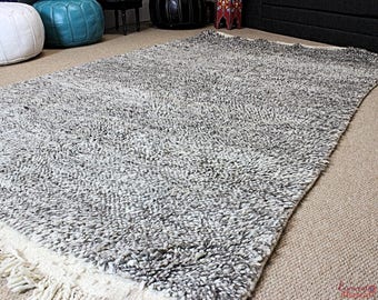 Moroccan Rug Beni Ourain Pure Wool Hand-knotted Large 254 x 150 cm / 8.3ft. x 5ft. (BON1)