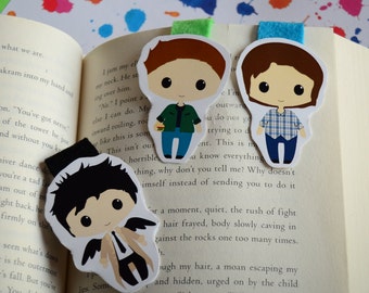 Sam Dean Winchester Castiel Supernatural magnetic bookmark