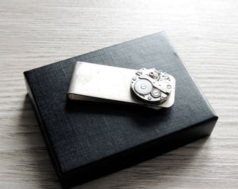 Steampunk money clip- Silver