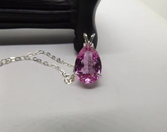 20 x 10 mm Pink Topaz Pear Pendant