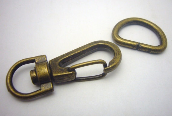 swivel clasp antiqued brass D Ring bag hardware supply