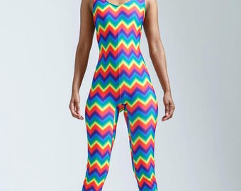 One of a Kind Rainbow Zigzag Portal Suit