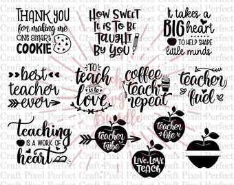 Teacher Svg Bundle, Teacher Quotes Svg, Teacher Appreciation Svg, Svg Bundle, Teachers Gift Svg, Teacher Svg, Teacher Love Svg, Teaching Svg