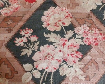 Vintage French floral furnishing fabric, superb.