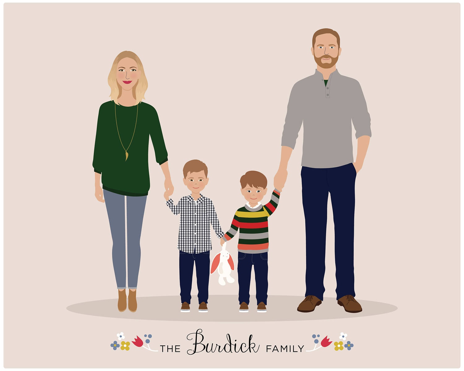 Custom Family Portrait personalized family illustration