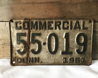 Vintage Connecticut license plate, vintage license plate, vintage commercial license plate
