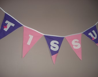 To customize fabric flag Garland (colors, letters)