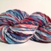 Handspun Yarn - Super Bulky Merino Wool - 80 yds. of Blue, White, Red