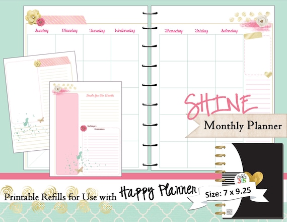 happy planner page template happy planner printable monthly planner refills inserts happy planner page template happy planner printable monthly planner refills inserts