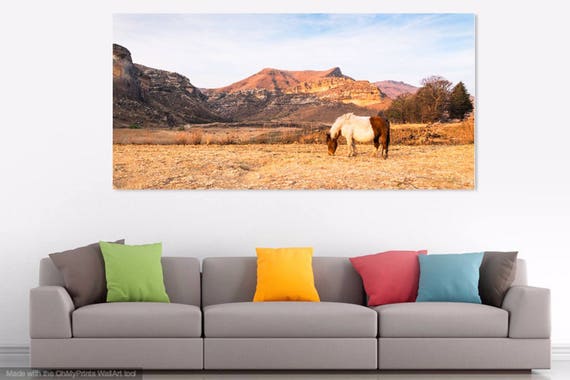 GOLDEN GATE PARK. South Africa Print, Landscape Print, Horse Photography, Limited Edition Print