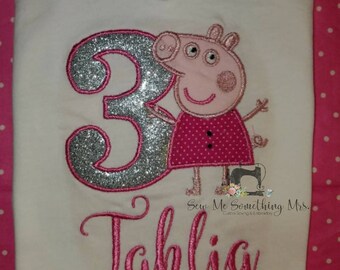 SALE!!! Peppa pig girl birthday shirt