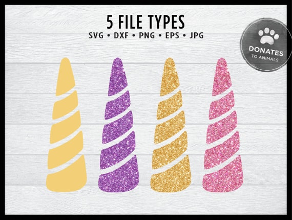 unicorn horn svg file glitter unicorn horn clipart for