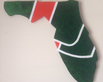 Florida shape with Miami Hurricanes