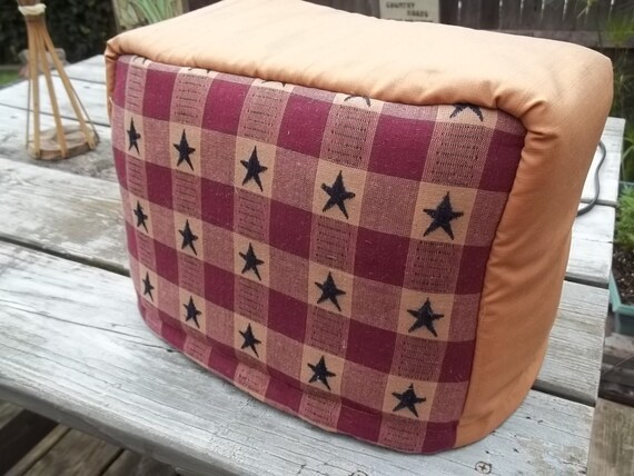 Star Americana Toaster Cover Fabric Quilted Navy Blue Burgundy Star Americana Toaster Cover Fabric Quilted Navy Blue Burgundy