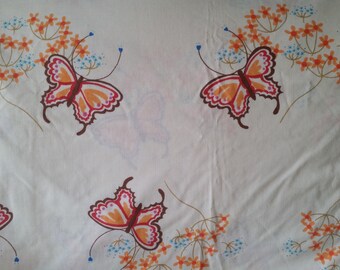 Marlene Designs 1975 Butterflies Twin Size Flat Sheet
