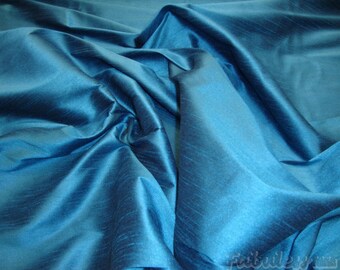 Horizon Blue Shantung Dupioni Faux Silk