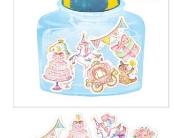 Sticker Flakes - Girly Party Stickers - Flake Stickers - Cinderella Stickers - Fairytale Stickers - Kawaii stickers - Cute sticker flakes