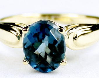 London Blue Topaz, 14Ky Gold Ring, R058