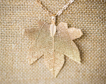 Maple Leaf Necklace (real leaf!)