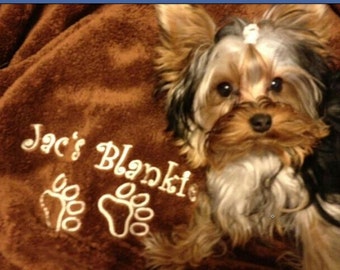 Small 30 x 40" Minky Personalized Dog Blanket