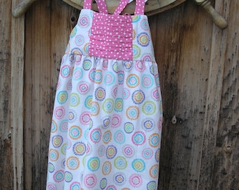 Sundress with Pinch Pleats and Flutter Sleeves