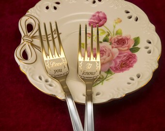 Personalized Forks for men, Wedding Forks, Engraved forks, Personalized forks, gift for couple, gift for wife, 1st anniversary gift engraved