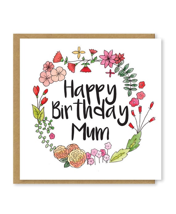 Alles Gute zum Geburtstag Mama Floral Geburtstagskarte für