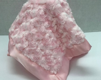 Lovie, Baby Girl Lovie, Pink Satin Lovie, Baby Girl Shower Gift, Personalized Lovie ,Shower Gift, Baby Security Blanket