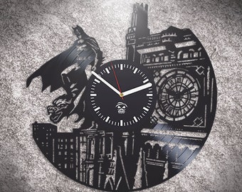 Batman Vinyl Record Wall Clock DC Comics Children Room Decore Birthday Gift For Boy Batman Art Wall Clock Modern Batman Gift For Kids
