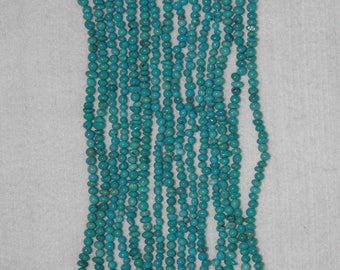 Turquoise, Turquoise Pebble, Mini Pebble, Semi Precious, Natural Stone, Blue Green Bead, Spacer Bead, Full Strand, 4 mm, AdrianasBeads