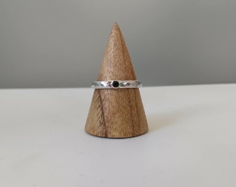 September Sapphire birthstone silver ring
