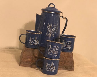 Camping Coffee Pot & Mug Set