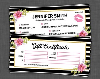 Printable Gift Certificate LipSense SeneGence Gift Card