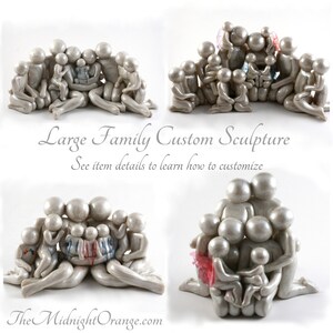 Custom LARGE Family of 8 or more - bespoken family memorial clay sculpture - please read entire description details