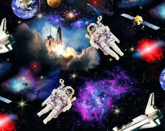In Space Fabric, Elizabeth's Studio, Fabric, Quilting Cotton, Galaxy, Space - YARD