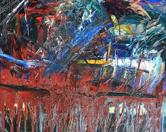 abstract impasto oil painting on canvas By Jodeen Betton