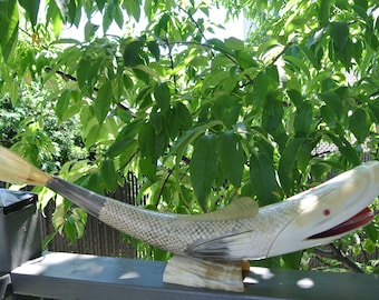 Horn 24 1/2 "-Sculpture - Vintage fish"