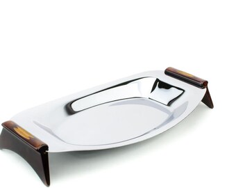 Glo Hill Gourmates Tray, Mid Century Tray, Chrome and Bakelite Tray, Wedding Tray