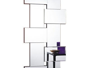 Mirror Criss Cross contemporary rectangular natural design