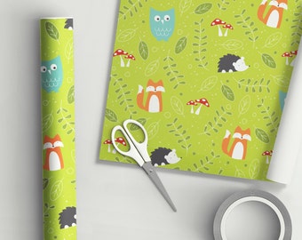 Animales del bosque regalo envoltura