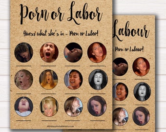 Porn or Labour Game, Rustic Labor or Porn Baby Shower Game, Kraft Porn or Labor, Labour or Lovin Baby Shower Game, Porn or Labor Game BK1