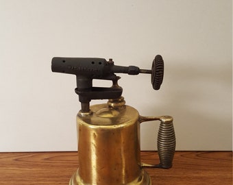 Vintage Brass Blow Torch - Detroit Torch & MFG Co., Steampunk, Blowtorch, Hand Torch, Home Decor, Office Decor, Farmhouse Decor, Old Tools