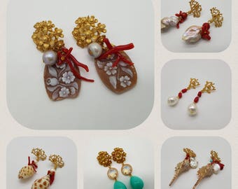 Orecchini Pendenti a Forma di Conchiglia, Eleganti Orecchini Conchiglie