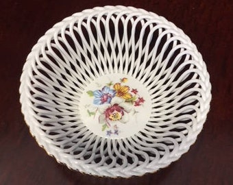 Vintage Porcelain Hand Painted Bowl - Made in Romania