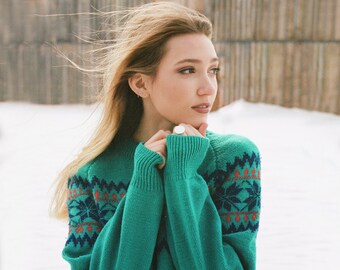 Vintage 80s Moriarty Sweater Hand Knit