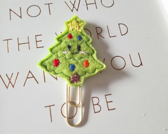 Christmas tree planner clip, cute planner clip, feltie planner clip, cute planner clip, Christmas bookmark, cute planner accessories a1