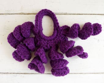 Crochet hair accessory, ponytail holder, ultra violet, fashion accessory, hair fashion, ready to ship, handmade